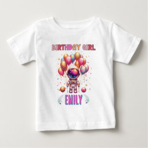 Outer Space Birthday Girl Flight Crew Baby T-Shirt