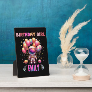 Outer Space Birthday Girl Flight Crew Plaque