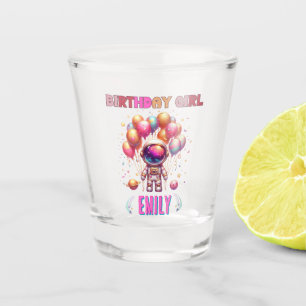 Outer Space Birthday Girl Flight Crew Shot Glass