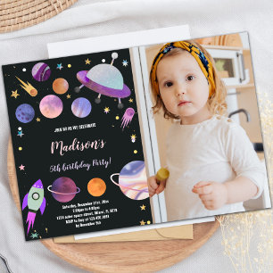 Outer Space Birthday Invitation with Photo