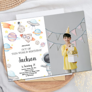 Outer Space Birthday Invitations with photo
