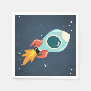 Outer Space Birthday Napkins Rocket Astronaut Ship