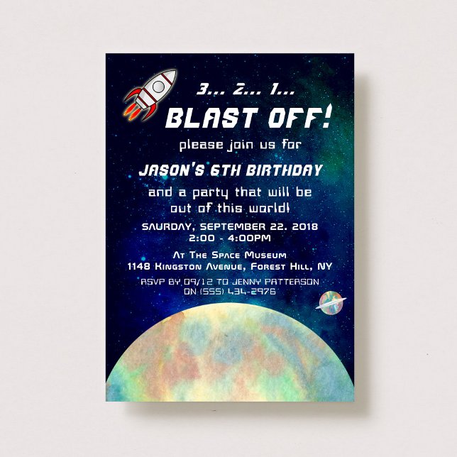 Outer Space Birthday Party Invitation (Creator Uploaded)
