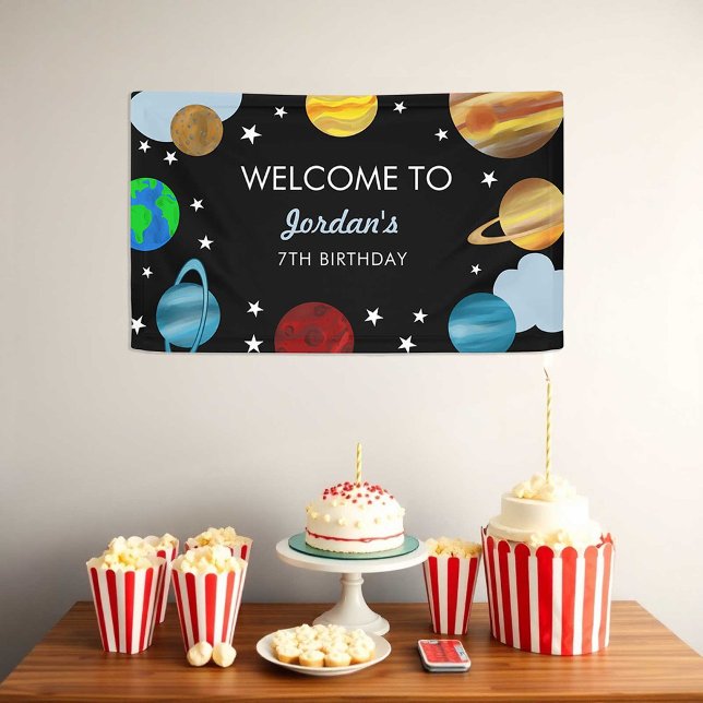 Outer Space Birthday Planets Galaxy Welcome Banner (Creator Uploaded)