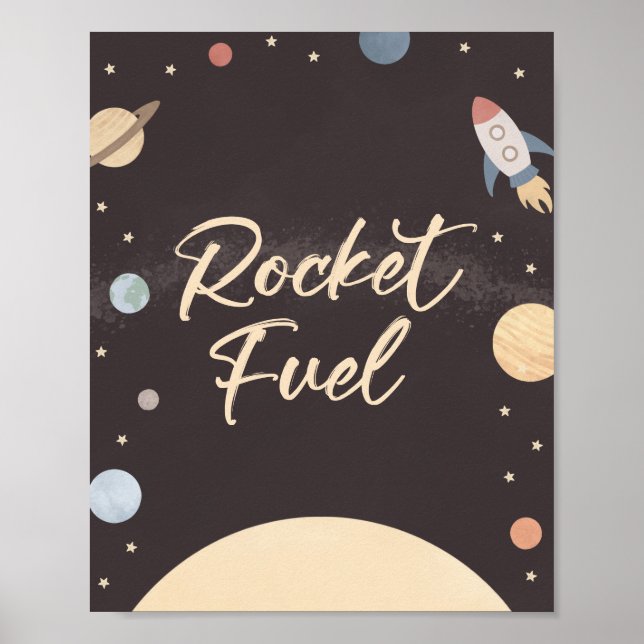 Outer Space Birthday Rocket Fuel Sign (Front)