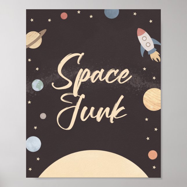 Outer Space Birthday Space Junk Sign (Front)