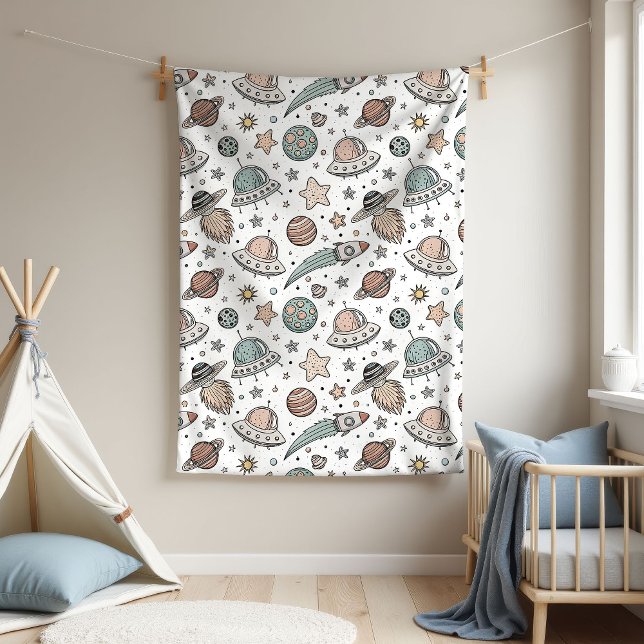 Outer Space Blanket Boy Baby Shower Gift Rocket (Outer Space Blanket Boy Baby Shower Gift Rocket)