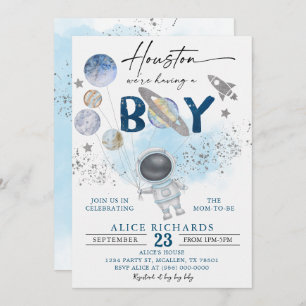 Outer Space Boy Baby Shower Galaxy Baby Shower Invitation