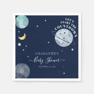 Outer Space Boy Baby Shower Paper Napkin