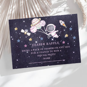 Outer Space Boys Baby Shower Diaper Raffle Ticket Enclosure Card