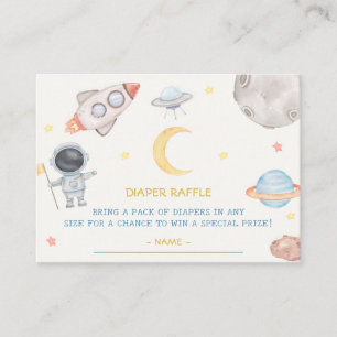 Outer Space Boys Baby Shower Diaper Raffle Ticket  Enclosure Card