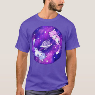 Outer Space Cat Kitty Astronaut Animal Face Galaxy T-Shirt