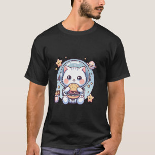 Outer Space Cheeseburger Kitten Astronaut Cat Burg T-Shirt