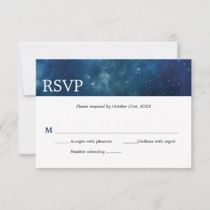 Outer Space Constellation Galaxy Bar Mitzvah RSVP Card