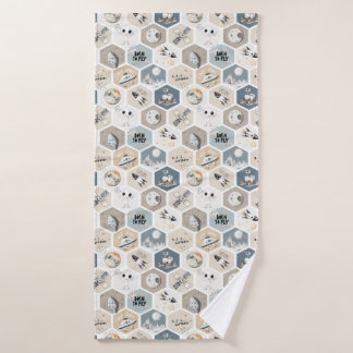 Outer space Cosmic nursery kids baby boy quilt Bath Towel