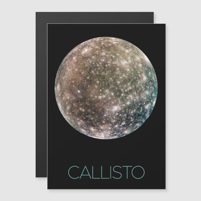 Outer Space, Cosmos, Solar System, Moon Callisto Magnetic Invitation (Front/Back)