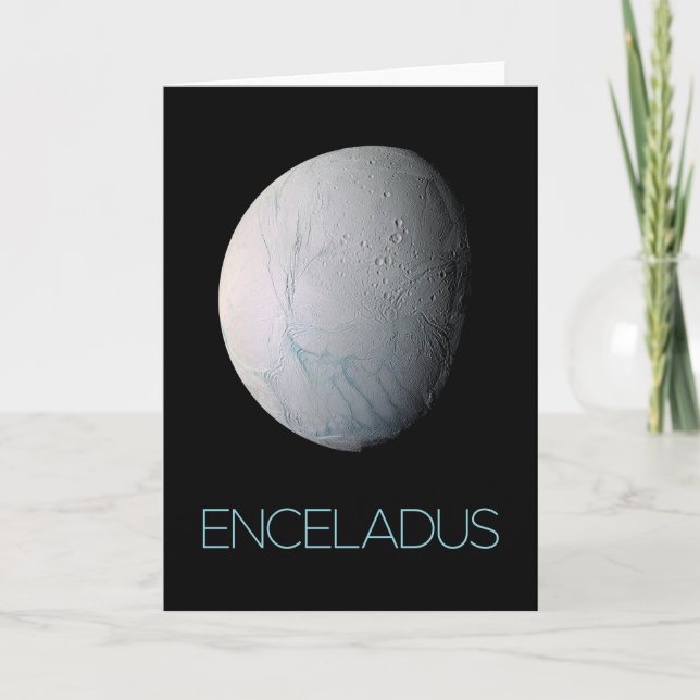 Outer Space, Cosmos, Solar System, Moon Enceladus Card (Front)