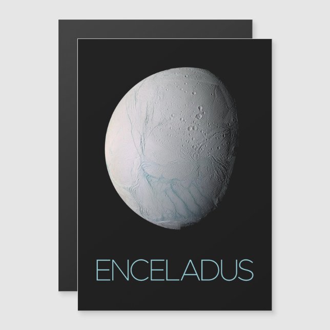 Outer Space, Cosmos, Solar System, Moon Enceladus Magnetic Invitation (Front/Back)
