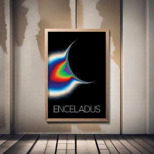 Outer Space, Cosmos, Solar System, Moon Enceladus Photo Print