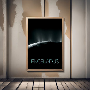 Outer Space, Cosmos, Solar System, Moon Enceladus Photo Print