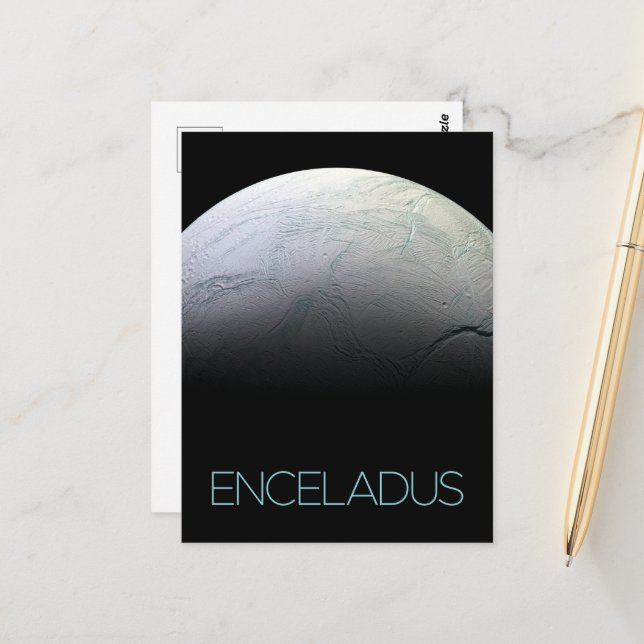Outer Space, Cosmos, Solar System, Moon Enceladus Postcard (Front/Back In Situ)