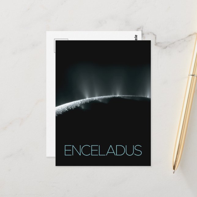 Outer Space, Cosmos, Solar System, Moon Enceladus Postcard (Front/Back In Situ)
