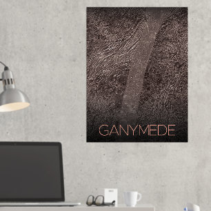 Outer Space, Cosmos, Solar System, Moon Ganymede Foil Prints