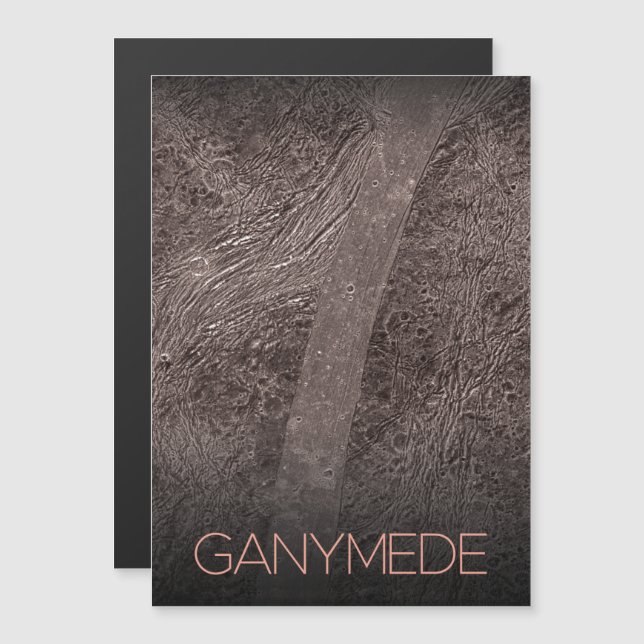 Outer Space, Cosmos, Solar System, Moon Ganymede Magnetic Invitation (Front/Back)