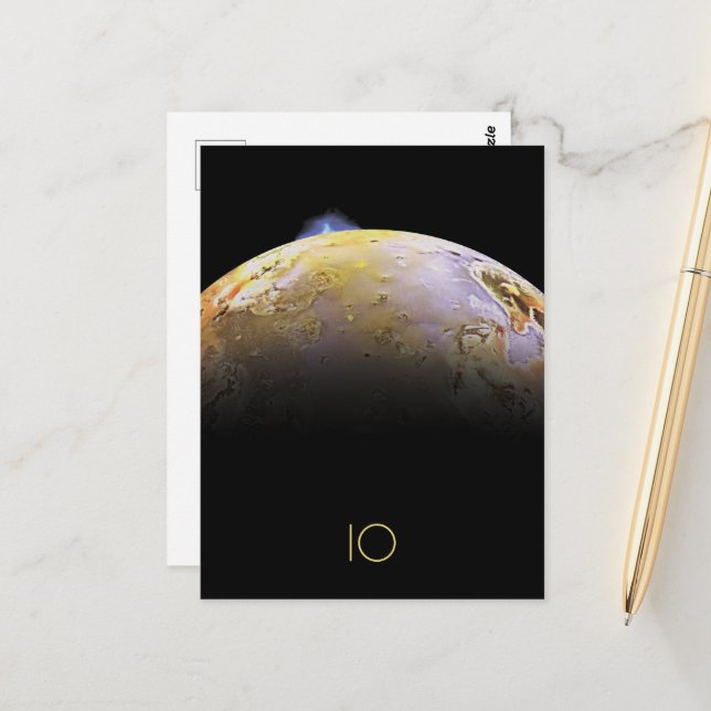 Outer Space, Cosmos, Solar System, Moon IO Postcard (Front/Back In Situ)
