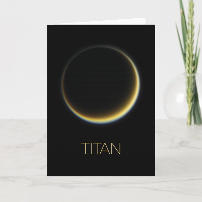 Outer Space, Cosmos, Solar System, Moon Titan Card (Front)