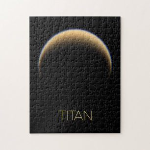 Outer Space, Cosmos, Solar System, Moon Titan Jigsaw Puzzle