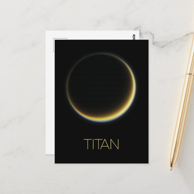 Outer Space, Cosmos, Solar System, Moon Titan Postcard (Front/Back In Situ)