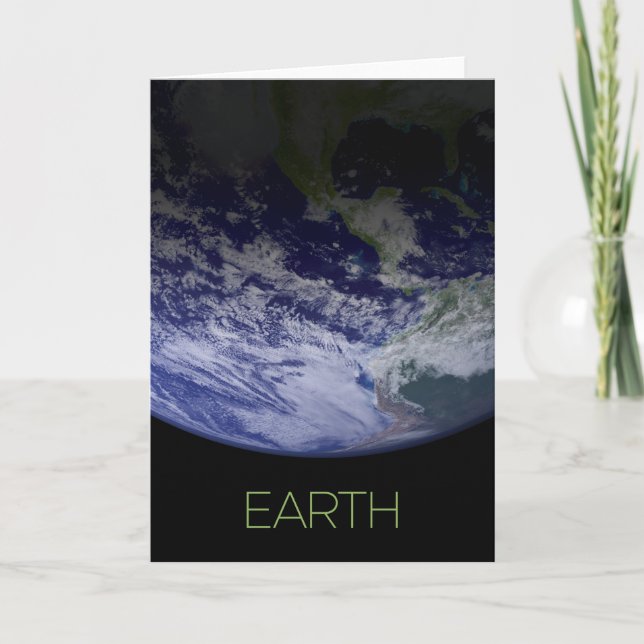 Outer Space, Cosmos, Solar System, Planet Earth Card (Front)