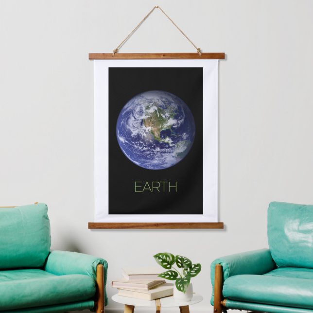 Outer Space, Cosmos, Solar System, Planet Earth Hanging Tapestry (Living Room)