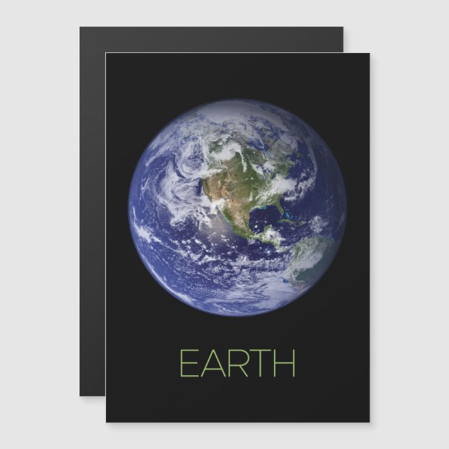 Outer Space, Cosmos, Solar System, Planet Earth Magnetic Invitation (Front/Back)