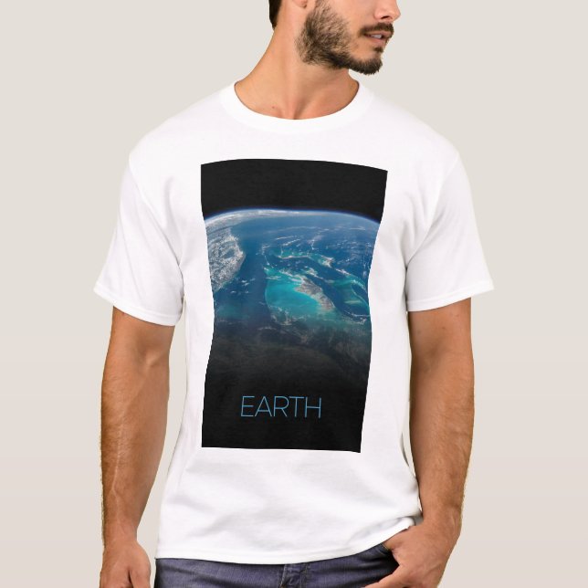 Outer Space, Cosmos, Solar System, Planet Earth T-Shirt (Front)
