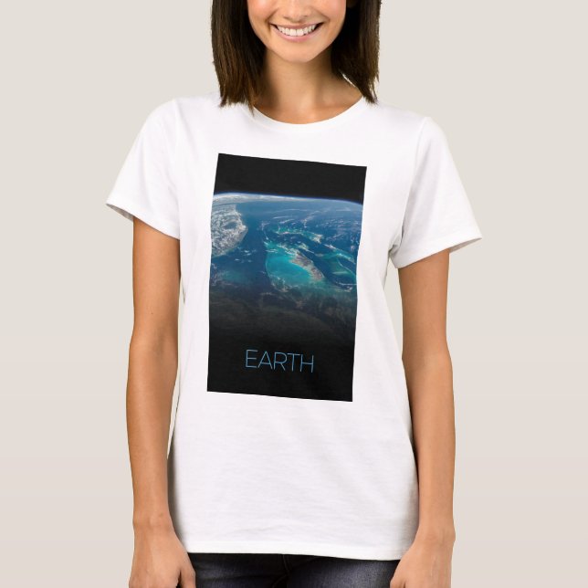 Outer Space, Cosmos, Solar System, Planet Earth T-Shirt (Front)