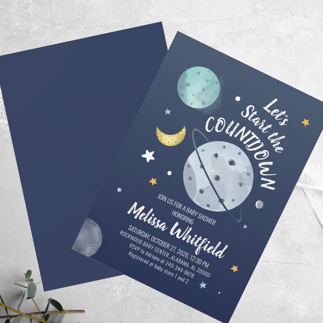 Outer Space Countdown Baby Shower Invitation (Outer Space Countdown Baby Shower Invitation)