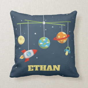 Outer Space Crib Toys Baby Boy Nursery Pillow
