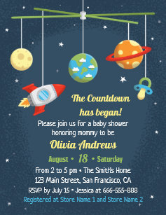 Outer Space Baby Shower Invitations Zazzle Au