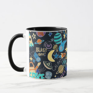 Outer Space Doodle Pattern Mug