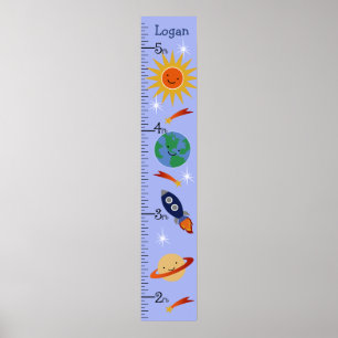 Outer Space/Earth/Rocket Kid's Growth Chart