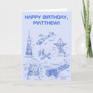 Outer Space Exploration Astronauts Personalized Card