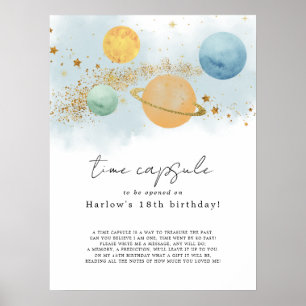 Outer Space First trip around the sun Time Capsule Poster