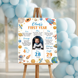 Outer Space First Year Photo Milestone Poster