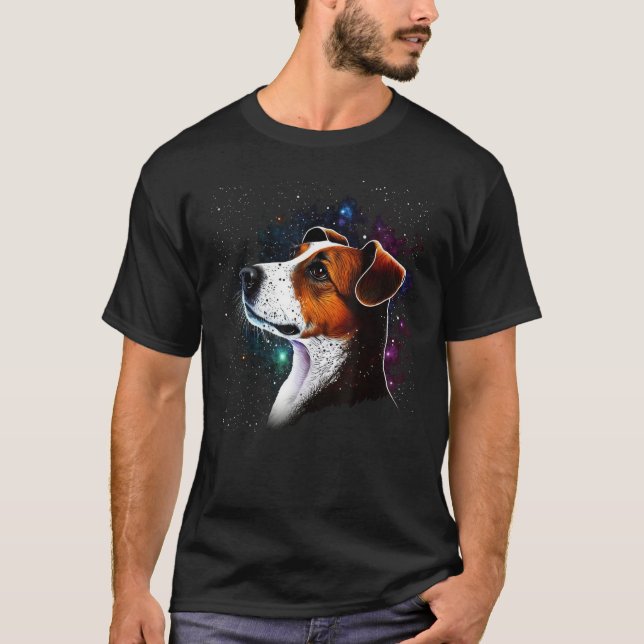 Outer Space Galaxy Astronaut Jack Russell Terrier T-Shirt (Front)