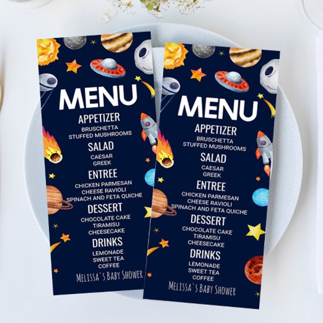 Outer Space Galaxy Baby Shower Food Menu (Creator Uploaded)