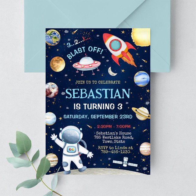 Outer Space Galaxy Birthday Invitation (Creator Uploaded)