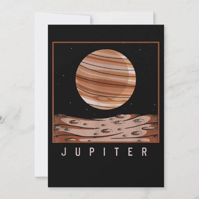 Outer Space Galaxy Fan Jupiter Planet Astronomy As Invitation (Front)