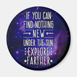 Outer Space Galaxy / Nebula with Exploration Words Magnet